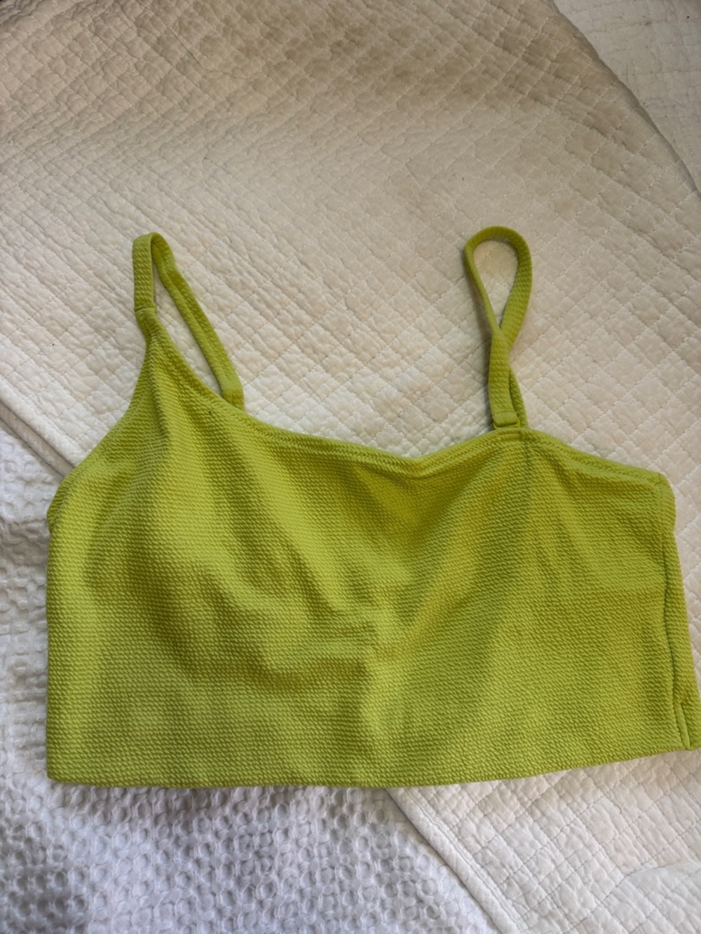 Old Navy Bright Lime Green Textured Swim Top